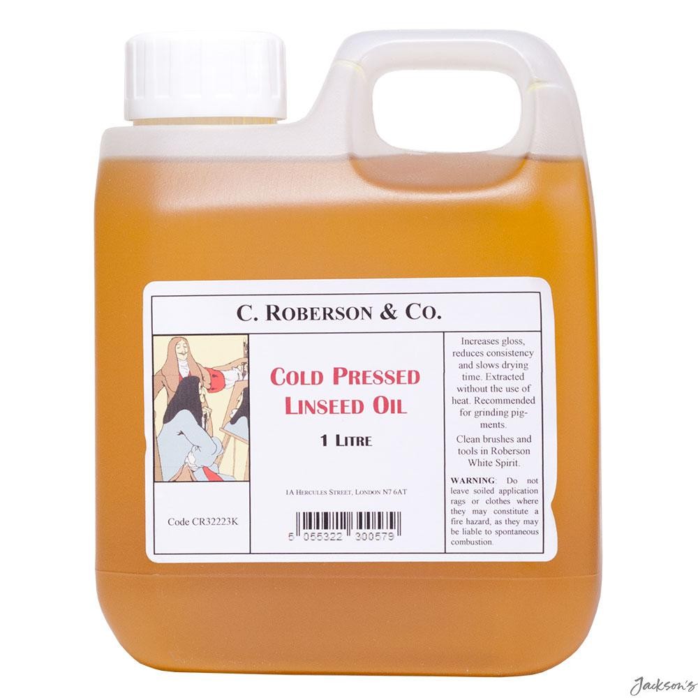 Roberson Cold Pressed Linseed Oil 1 Litre Oil Painting Medium