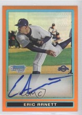 2009 Bowman Draft Prospects Chrome Orange Refractor 8/25 Eric Arnett Auto 0b0