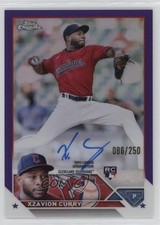 2023 Topps Chrome Update Purple Refractor 86/250 Xzavion Curry #RA-XC Auto 2f9