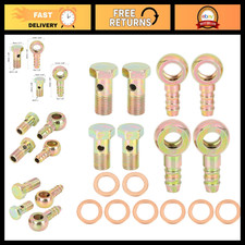 10mm 12mm Banjo Hose Barb Bolt Fittings Set - Metal Washers for Motorcycle Car