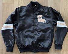 New Orleans Saints Varsity Vintage 80s Black Satin Bomber Style Jacket Small S