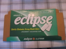 Wrigley's Eclipse Spearmint Sugarfree Gum Cardboard Store Display - Unassembled