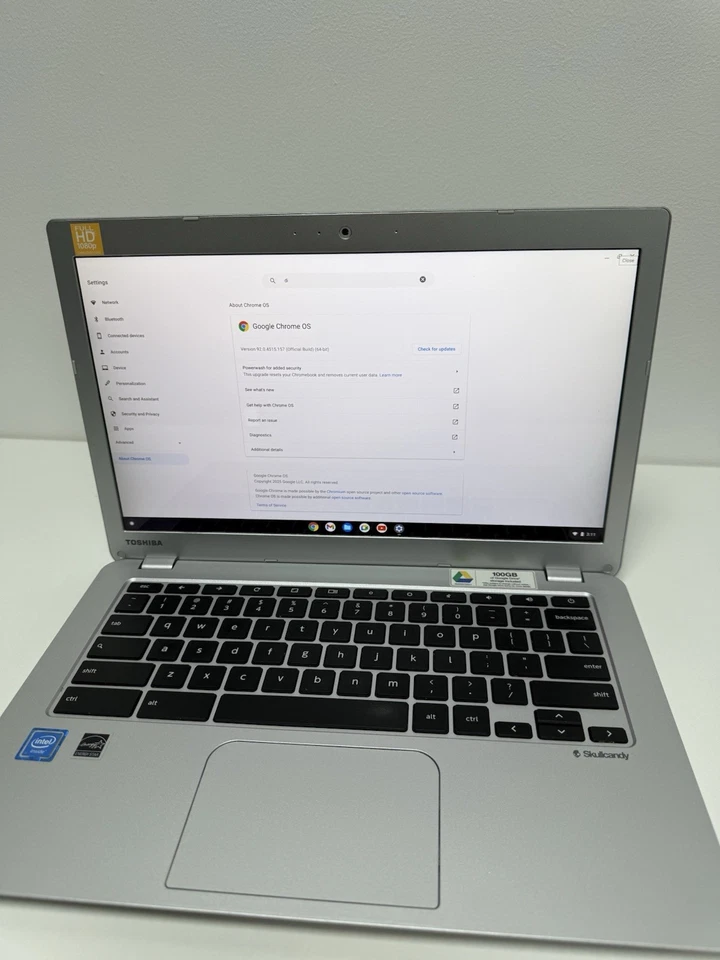 Toshiba Laptop Chromebook 13.3" CB35 Chrome OS 4GB RAM 16GB SSD Celeron webcam - Image 4 of 4