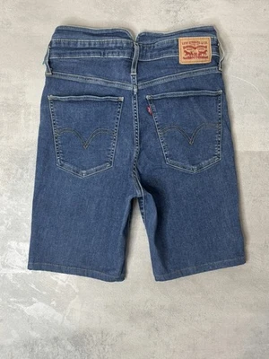 Levi’s Mile High Super Skinny Bermuda Femme W30 Bleu Denim Stretch - Photo 1/4