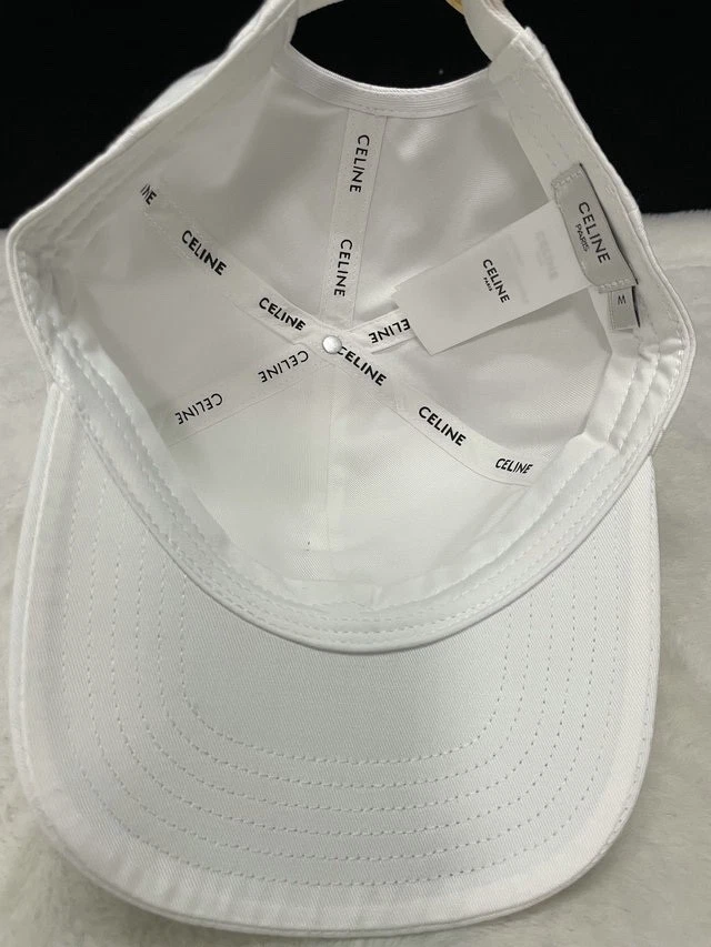 Berretto da baseball unisex regolabile Celine Triomphe bianco Nuovo