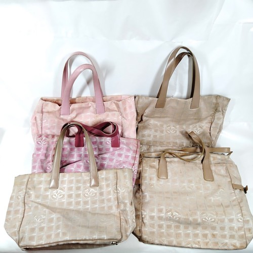 Chanel Tote Bag 5 set Beige Nylon 1560560