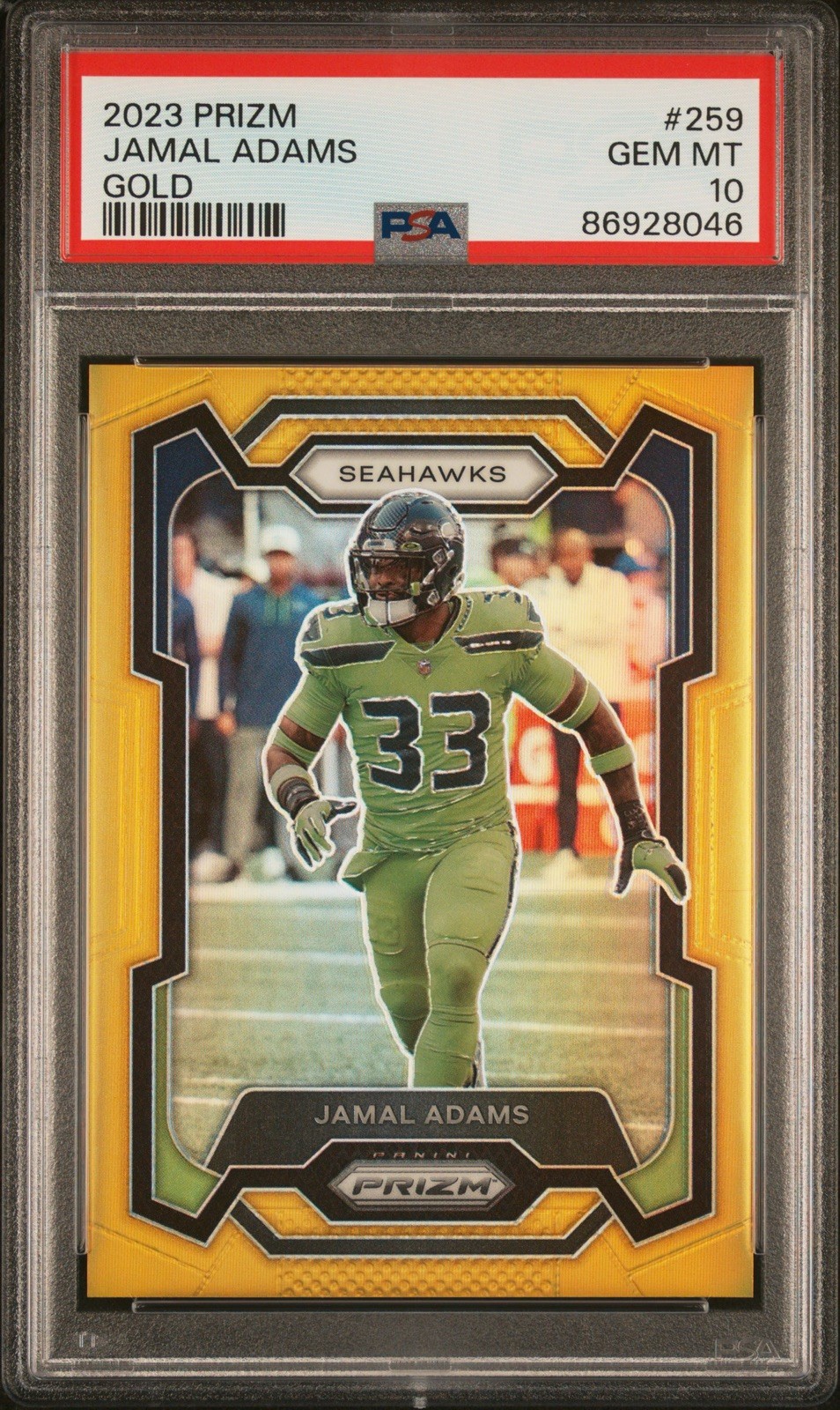 2023 Panini Prizm - Jamal Adams #259 Gold Prizm /10 psa 10