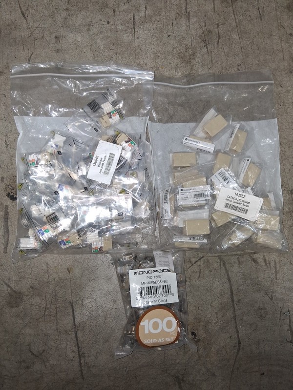 Telecom Data Set/Monopiece RJ 45 Plugs, Datacom Cat 6 Jacks,  Cat 5 Couplers