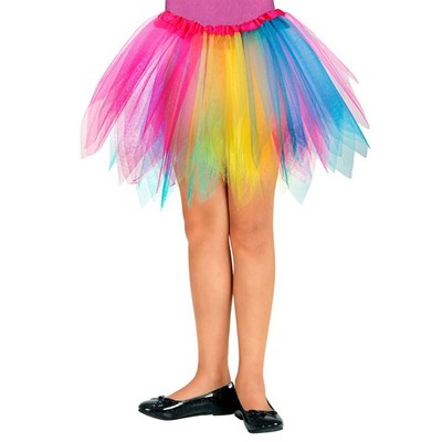 Mädchen Kostüm Tänzerin Bunt Tutu Petticoat 30cm mit Glitzer für Karneval