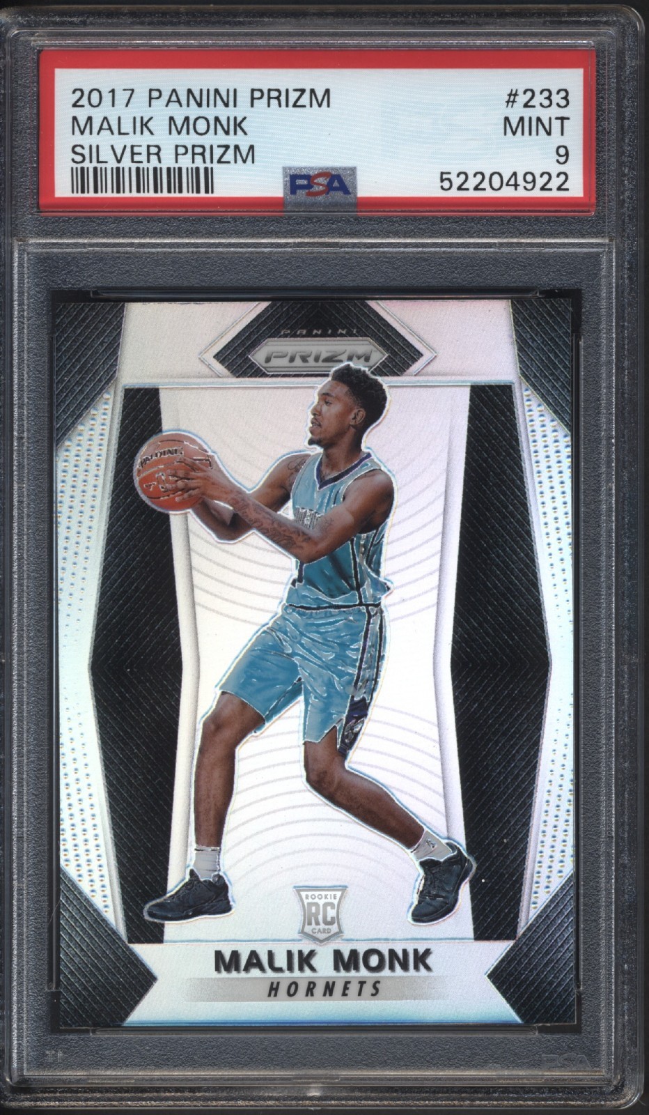 2017-18 Panini Prizm Malik Monk Silver Holo PSA 9 Mint Rookie Card RC #233 Kings