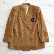 USED CHRISTIAN DIOR DOUBLE-BREASTED JACKET WITH GOLD BUTTONS AND CD PATCH, SIZ