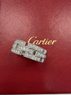 Cartier Maillon Panthere Ring Half Diamond White Gold (18K) Sz 61 (9.5)