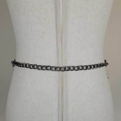 Vintage Southwestern Chain Belt Medallion Western Boho Ornate Statement Rodeo Turquoise Longhorn Skull Chain Belt Western Boho Statement  main image 4