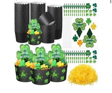 24 Set St. Patrick's Day Crafts Kits Lucky Shamrock Irish Party Supplies New 