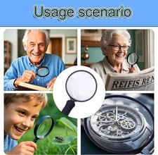 Magnifying Glass 10X 30X Handheld Reading Magnifying Glass, 75mm Shatter Resi...