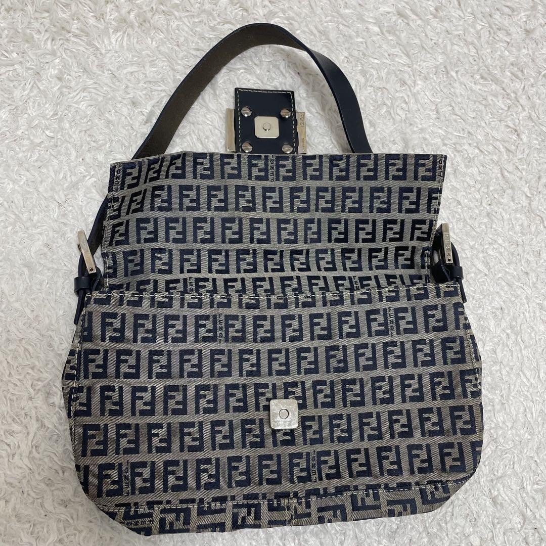Vintage Fendi Mamma Baguette Zucca Canvas Shoulder Bag Designer Handbag
