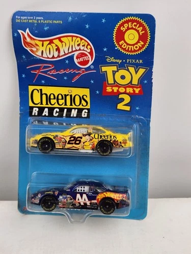 Toy Story Hot Wheels Cheerios Special Edition Racing 2 Pack Stock Cars Vtg 1999