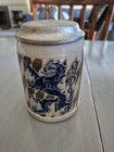 Vintage Goebel West Germany Lidded Beer Stein Pewter Salt Glaze Bavarian Lion — photo 1