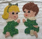 Vintage Melted Plastic Popcorn Christmas Children Praying Set of 2 Decorations — photo 6