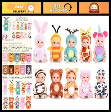 10 Pcs 4" Mini Realistic Baby Dolls Playset with Handmade Clothes - Cute Gifts f