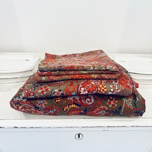 Ralph Lauren Galahad Guinevere Paisley Medieval 6 Pc Queen Set 4 Pillowcases Red - Picture 3 of 6