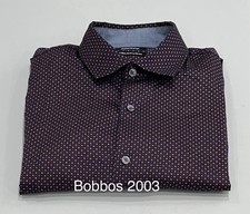 DKNY Men's Regular Fit Stretch Dress Shirt, Red, Size L