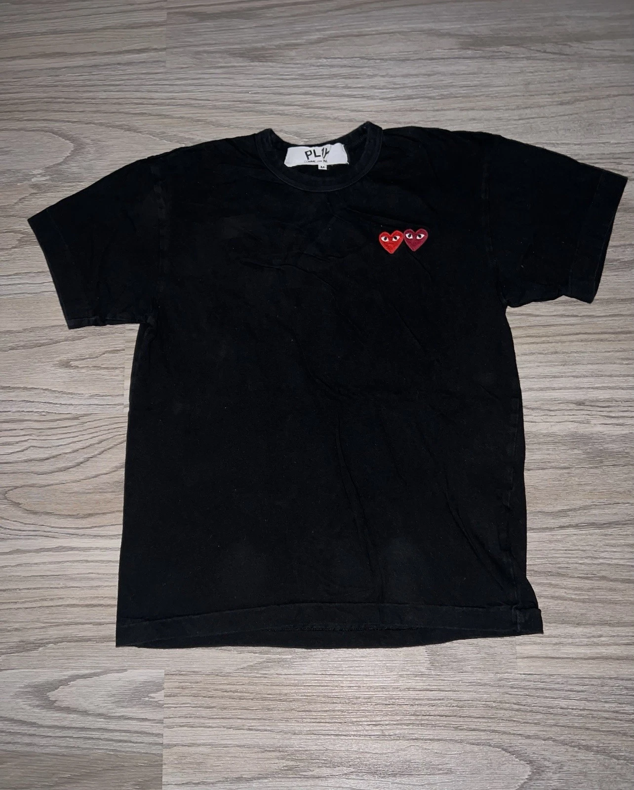 PLAY Comme Des Garcons Twin Harts Cotton Crewneck T-Shirt Mens Size (M) Designer