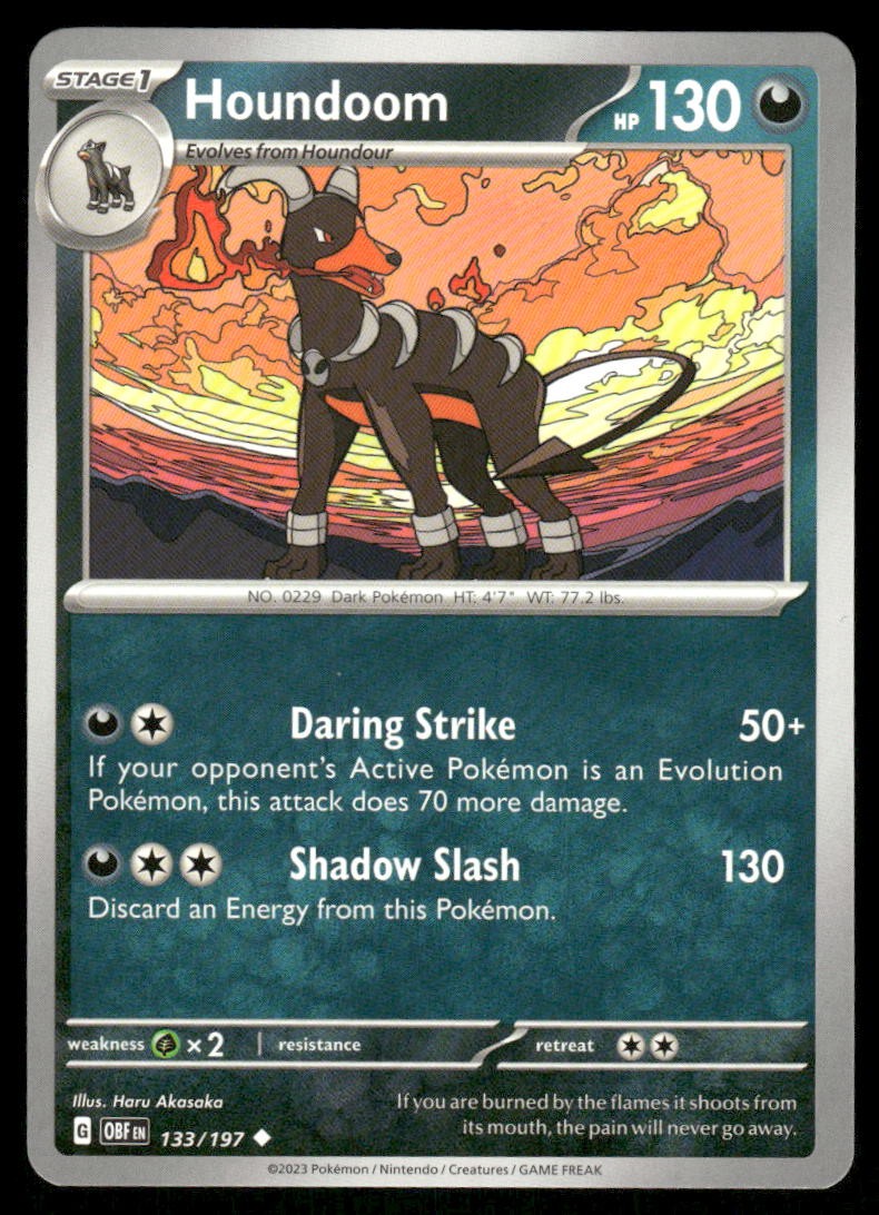 Houndoom 133/197 - Obsidian Flames - Uncommon NM