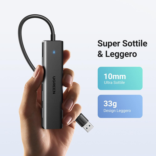 Hub USB 3.0 Con 4 Porte Sdoppiatore Multi USB 3.0 Adattatore USB Alta Velocità 5 - Foto 6 di 12