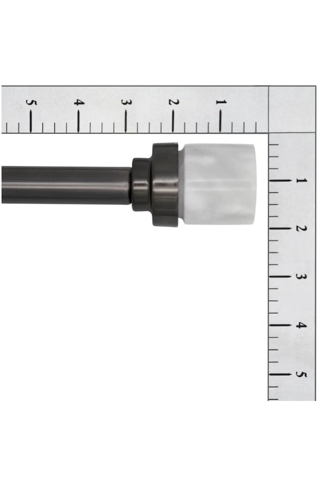 Origin 21 Adjustable Drapery Rod Set 24-48 Gunmetal Finish /Marble Finials - Image 4 of 4