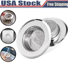 2× 4.5" Kitchen Sink Strainer Stopper Stainless Steel Drain Basket Waste Plug