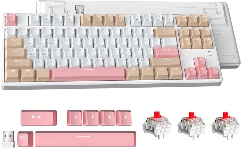 ATTACK SHARK AK871 TKL Hot Swappable Mechanical Keyboard with Red Switches