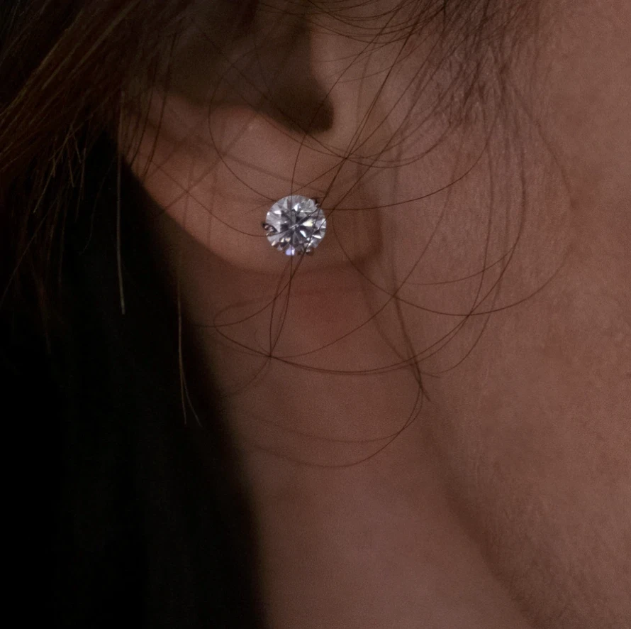 Orecchini Diamante in Moissanite 1 ct D VVS1 certificato GRA diamond earrings - Imagen 4 de 4