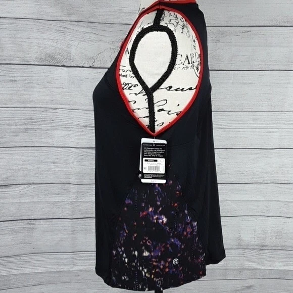 Champion C9 背心上衣女式 M 码双干黑色红色运动排汗 — 第 3/4 张图片