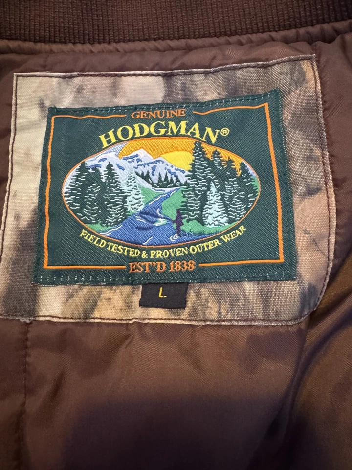 Vintage Hodgman Camo Fleece Hunting Jacket Carhartt Style Lined Men's Large Y2K  - Image 4 of 4