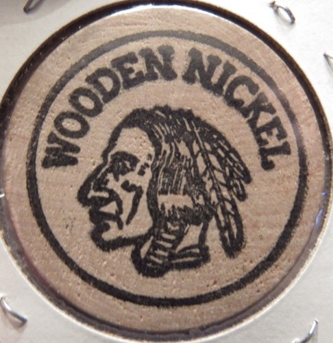 1965 Souvenir of Cedar Rapids, IA Wooden Nickel - Token Iowa Indian - 第 2/2 張圖片