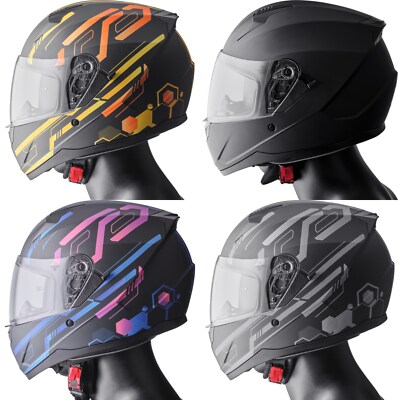 GMS Motorrad Helm Hexago - Integralhelm mit Sonnenblende und sportlichem Design