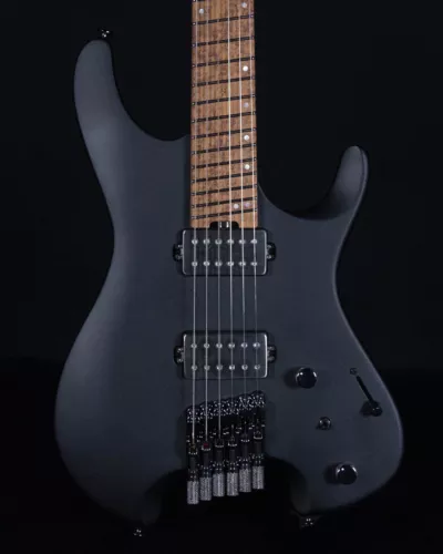 Ibanez QX52 Headless Solid Body, Roasted Birdseye Maple FB, Flat Black