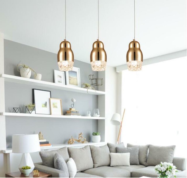 Pendant Lamp Chandelier Lighting Acrylic Pineapple Led Aluminum Ceiling Fixtures Rose Gold Cool White
