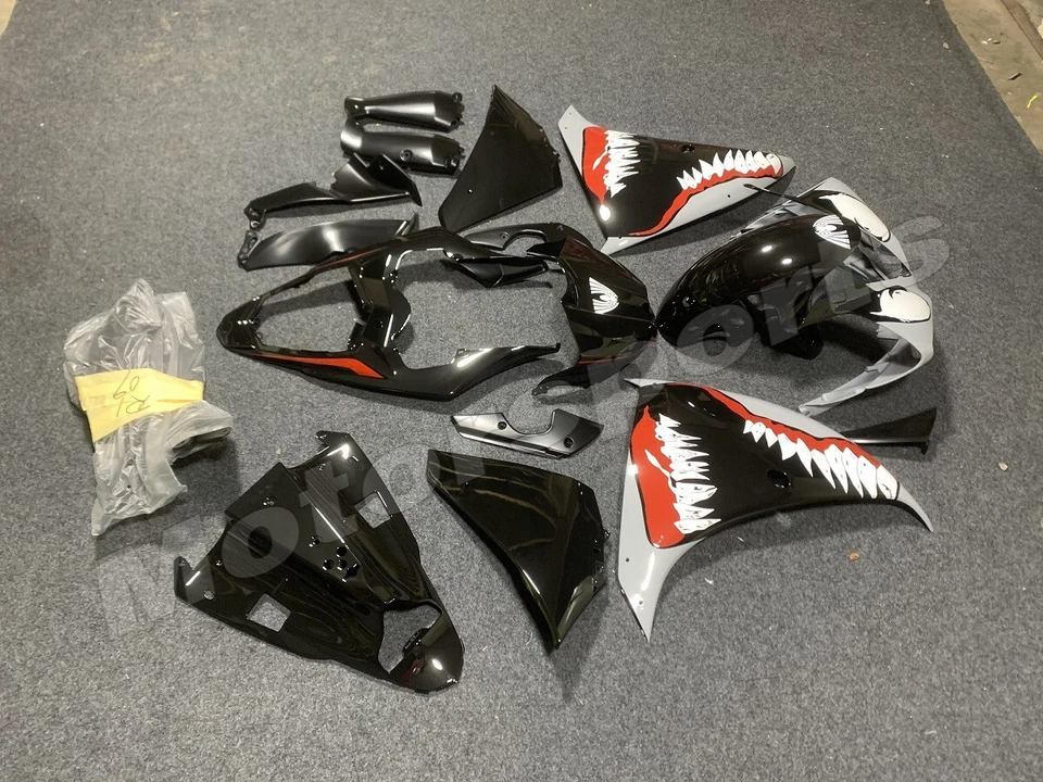 Black Red Shark Fairing Kit for 2012-2014 Yamaha YZF R1 ABS Injection Body Panel - Изображение 4 из 4