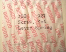 Elgin 927 - Part 208 - Setting Lever Spring Screw - Watch Replacement / Repair