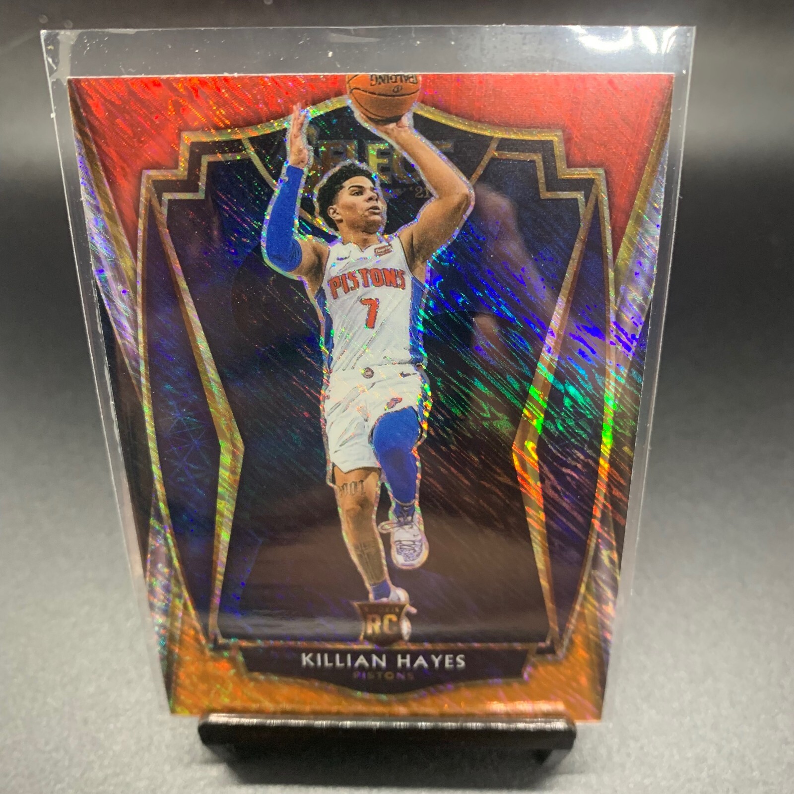2020-21 Select #181 Killian Hayes Premier Level RC Red White Orange Shimmer