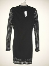 Forever 21 Black Net Contrast Dress Junior Size M