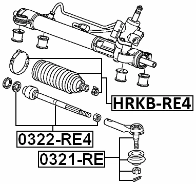 Bota de engranaje de dirección Febest HRKB-RE4 OEM 53534-STK-A01 Foto 2 de 3