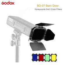 Godox BD-07 Barn Door Honeycomb Grid 4 Color Gel Filters For Flash AD200 A200Pro