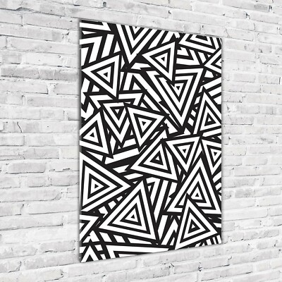 Wandbild Kunst-Druck auf Hart-Glas senkrecht 70x100 Dreiecke