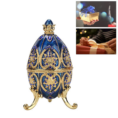 European Style Shiny Artificial Diamond Easter Egg Metal Crafts Jewelry