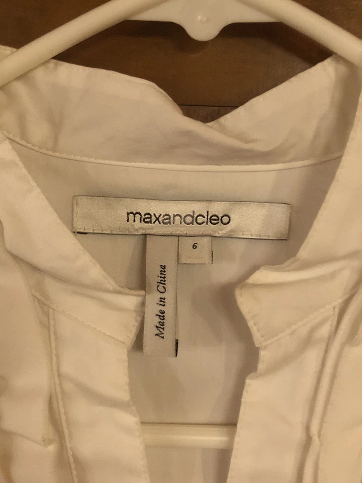 Max и Cleo бежевый и белый платье без рукавов размер 6 - Изображение 2 из 3