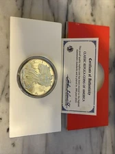 1916 Walking Liberty Copy By The Morgan Mint Certificate & Plated .999 Toning