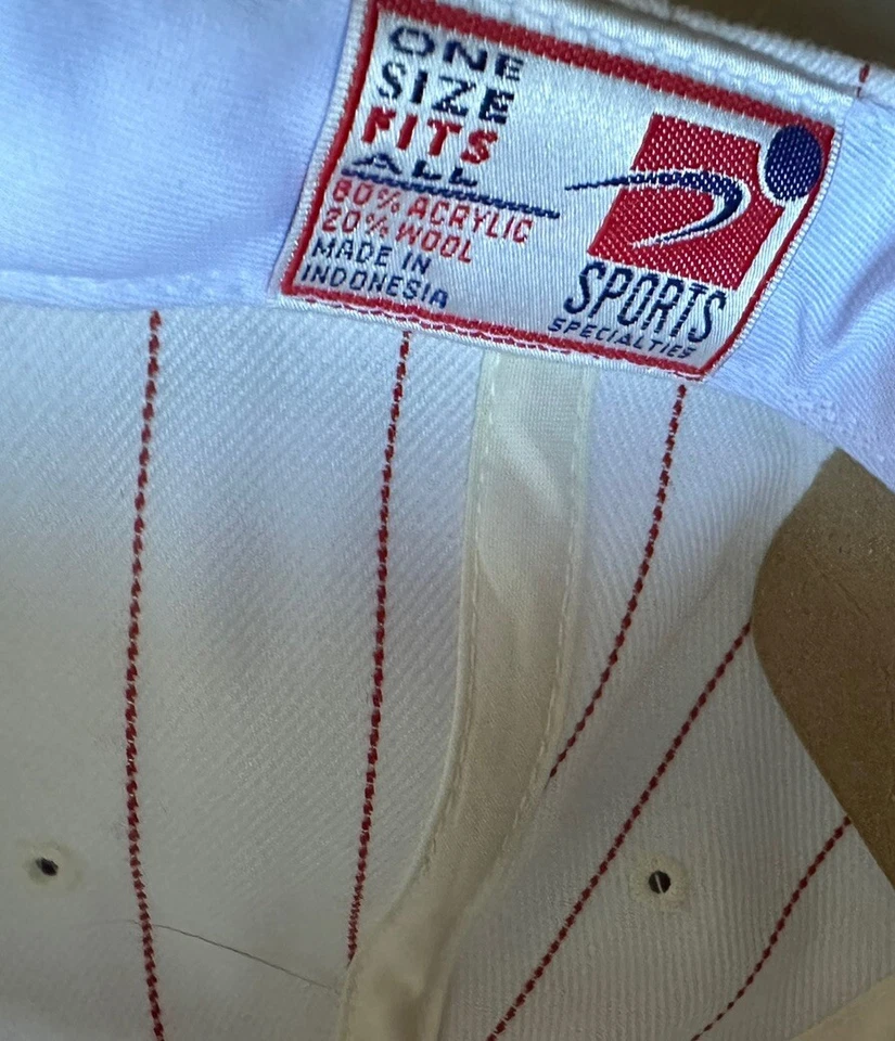 VTG Cincinnati Reds Joe Morgan Signed Sports Specialties Pinstriped SnapBack Hat - Image 3 of 4